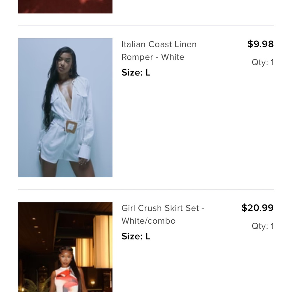 Lot of fashion Nova items NWT (Dresses, rompers, skirt and shirt and shorts